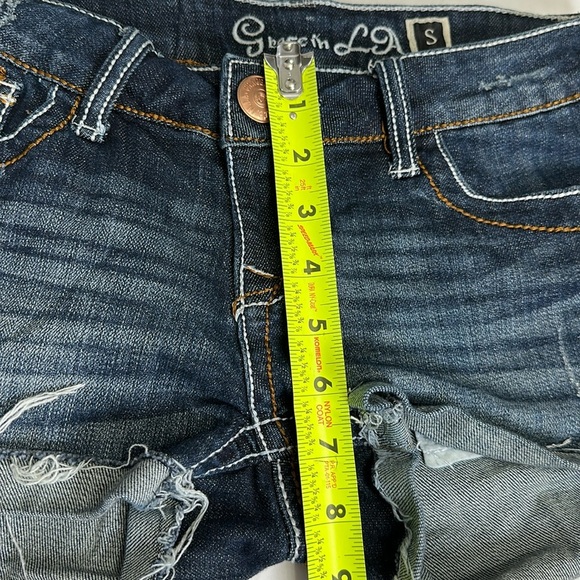 Grace in LA Denim Shorts Women’s Small Distressed Frayed Cutoff Western Style - Picture 4 of 12